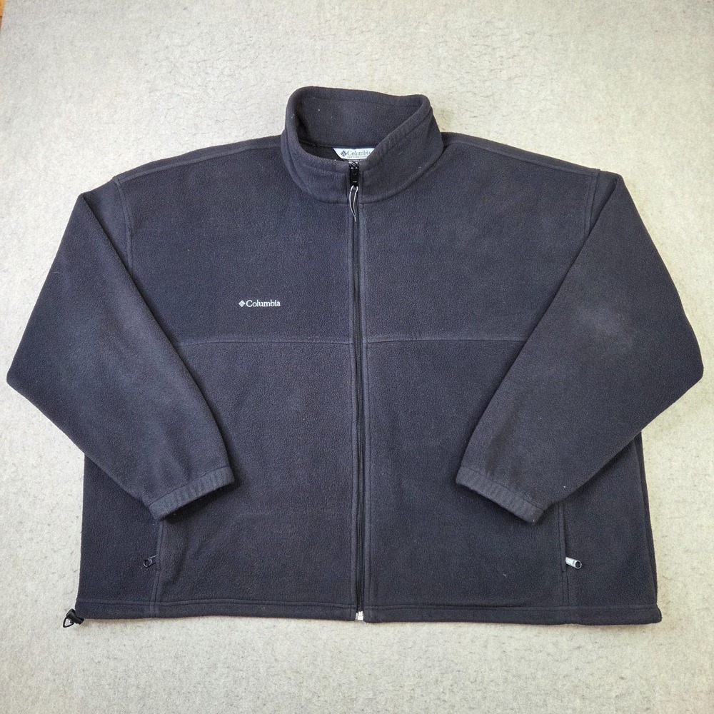 Columbia Jacket Mens 4XL Black Fleece Full Zip Outdoor Hiking Casual